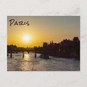 Pont des Arts bei Sonnenuntergang - Paris, Frankre Postkarte