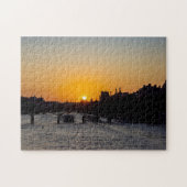 Pont des Arts bei Sonnenuntergang - Paris, Frankre Puzzle (Horizontal)