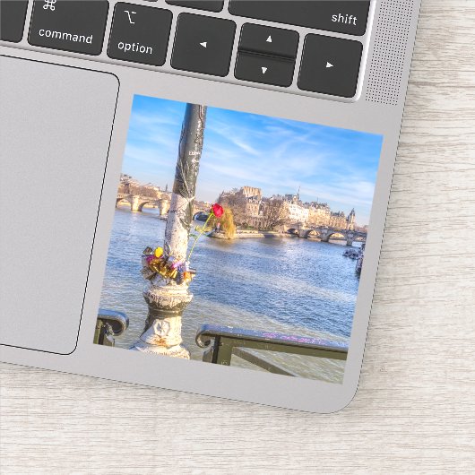 Pont des Arts on Valentine - Paris Aufkleber (Detail)