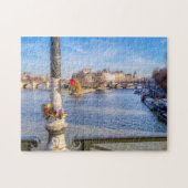 Pont des Arts on Valentine - Paris, Frankreich Puzzle (Horizontal)