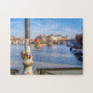 Pont des Arts on Valentine - Paris, Frankreich Puzzle