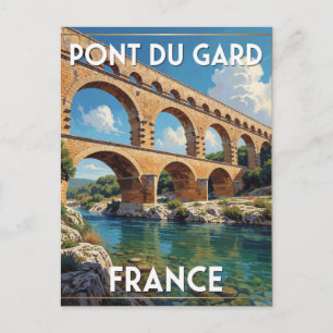 Pont Du Gard Römische Brücke Frankreich Landschaft Postkarte