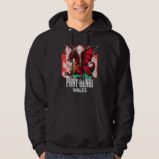 Pont henri Wales Welsh Flag Y Ddraig Goch Dragon Hoodie (Vorderseite)