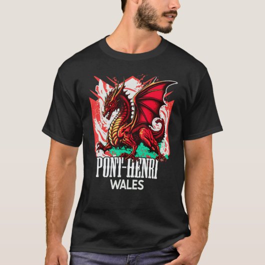 Pont henri Wales Welsh Flag Y Ddraig Goch Dragon T-Shirt (Vorderseite)