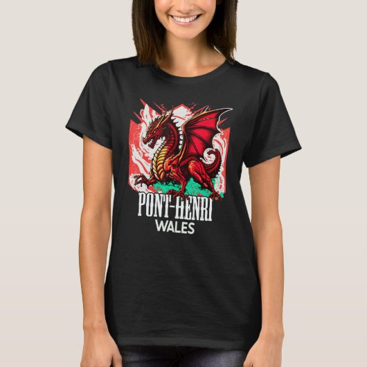 Pont henri Wales Welsh Flag Y Ddraig Goch Dragon T-Shirt (Vorderseite)