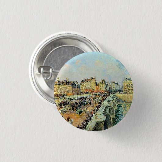 Pont Neuf, Nachmittag, Sonnenlicht Camille Pissarr Button (Vorne & Hinten)