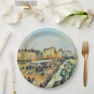 Pont Neuf, Nachmittag, Sonnenlicht Camille Pissarr Pappteller