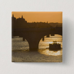 Pont Neuf, Seine, Sonnenuntergang, Paris, Frankrei Button