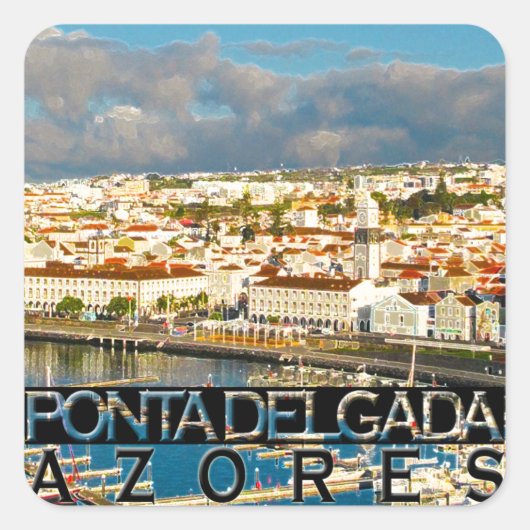 Ponta Delgada Quadratischer Aufkleber (Vorderseite)