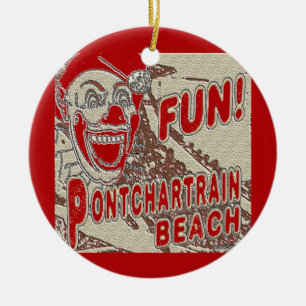 Pontchartrain Beach Clown Keramik Ornament