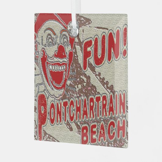 Pontchartrain Beach Clown Ornament Aus Glas (Vorderseite links)