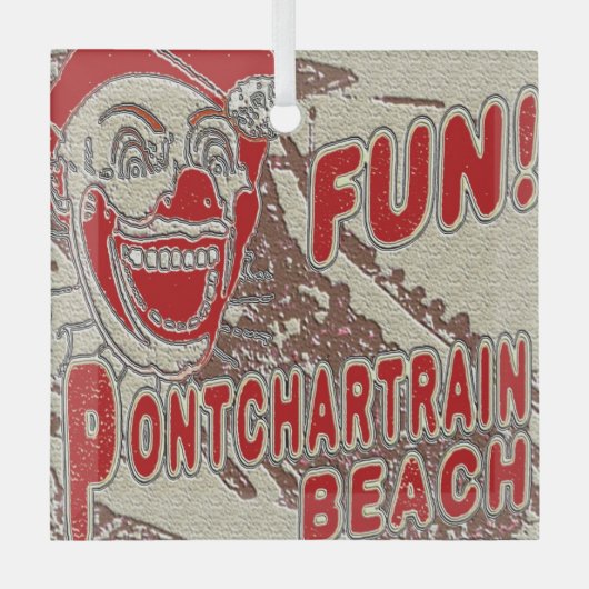 Pontchartrain Beach Clown Ornament Aus Glas (Vorderseite)