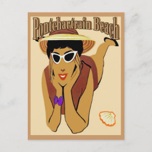 Pontchartrain Beach Lady am Sand Postkarte