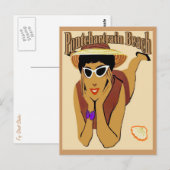 Pontchartrain Beach Lady auf Sand Postkarte (Vorne/Hinten)