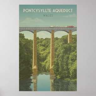 Pontcysyllte Aquädukt Wales Reiseplakat Poster