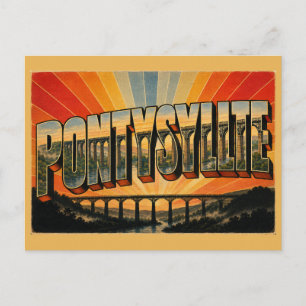 Pontcysyllte Aquädukt Wales Vintage Reise Kunst Postkarte