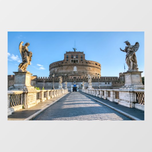 Ponte and Castle Sant'Angelo - Rom, Italien Fensteraufkleber (Blatt)
