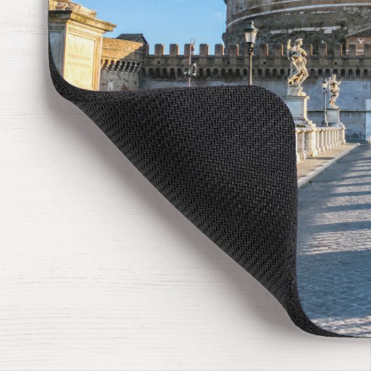 Ponte and Castle Sant'Angelo - Rom, Italien Mousepad (Ecke)