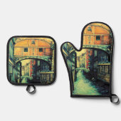Ponte dei Sospiri Ofenhandschuh & Topflappen-Set (Vorderseite)