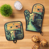 Ponte dei Sospiri Ofenhandschuh & Topflappen-Set (Oben Unten)