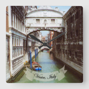 Ponte dei Sospiri Venezia Quadratische Wanduhr