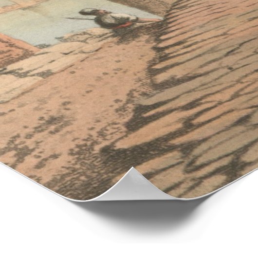 Ponte piccolo, Kleine Brücke im Islamischen Dorf Poster (Ecke)