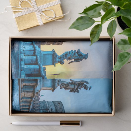 Ponte Sant'Angelo at dawn - Rome Italy Seidenpapier (Geschenk)