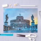 Ponte Sant'Angelo at dawn - Rome Italy Seidenpapier (Handwerk)