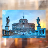 Ponte Sant'Angelo im Morgengrauen - Rom Italien Fensteraufkleber (Blatt 2)