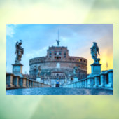 Ponte Sant'Angelo im Morgengrauen - Rom Italien Fensteraufkleber (Blatt 3)