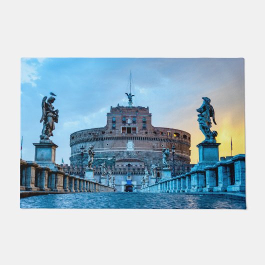 Ponte Sant'Angelo im Morgengrauen - Rom Italien Fußmatte (Vorderseite)