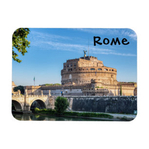 Ponte Sant'Angelo im Morgengrauen - Rom, Italien Magnet
