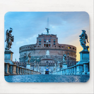 Ponte Sant'Angelo im Morgengrauen - Rom Italien Mousepad