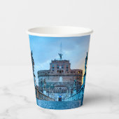 Ponte Sant'Angelo im Morgengrauen - Rom Italien Pappbecher (Rückseite)