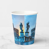Ponte Sant'Angelo im Morgengrauen - Rom Italien Pappbecher (Links)