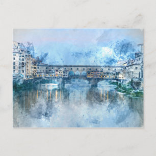 Ponte Vecchio am Arno in Florenz, Italien Postkarte