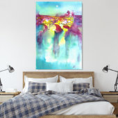 PONTE VECCHIO Florenz durch Night Watercolor Leinwanddruck (Insitu (Schlafzimmer))
