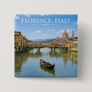 Ponte Vecchio Romantische Stadtansicht Kunstwerk Button