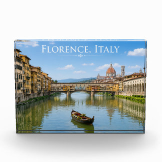 Ponte Vecchio Romantische Stadtansicht Kunstwerk Fotoblock