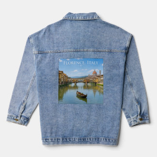 Ponte Vecchio Romantische Stadtansicht Kunstwerk Jeansjacke