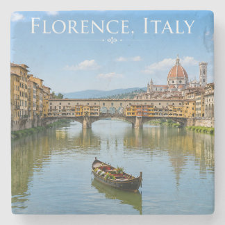 Ponte Vecchio Romantische Stadtansicht Kunstwerk Steinuntersetzer