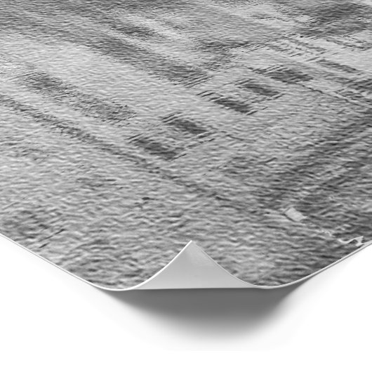 Ponte Vecchio Schwarz-Weiß-Skizze Poster (Ecke)