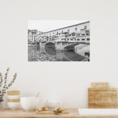 Ponte Vecchio Schwarz-Weiß-Skizze Poster (Küche)