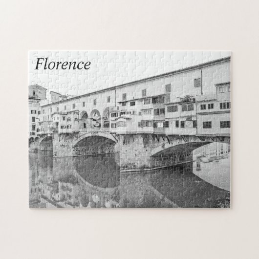 Ponte Vecchio Schwarzweiss-Skizze Puzzle (Horizontal)