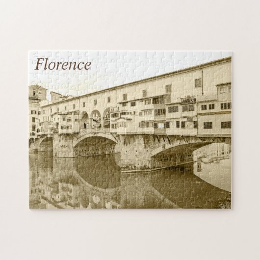 Ponte Vecchio Sepia-Skizze Puzzle (Horizontal)