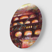 Ponte Vecchio und andere Brücken von Florenz Große Wanduhr (Winkel)