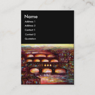 Ponte Vecchio und andere Brücken von Florenz, schw Visitenkarte