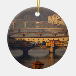 Ponte Vecchio und Brücken von Florenz, Italien Keramik Ornament