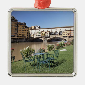 Ponte Vecchio und Tabelle entlang dem Arno Rive Silbernes Ornament