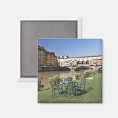 Ponte Vecchio und Tisch am Arno Rive Magnet (Vorderseite/Rückseite)
